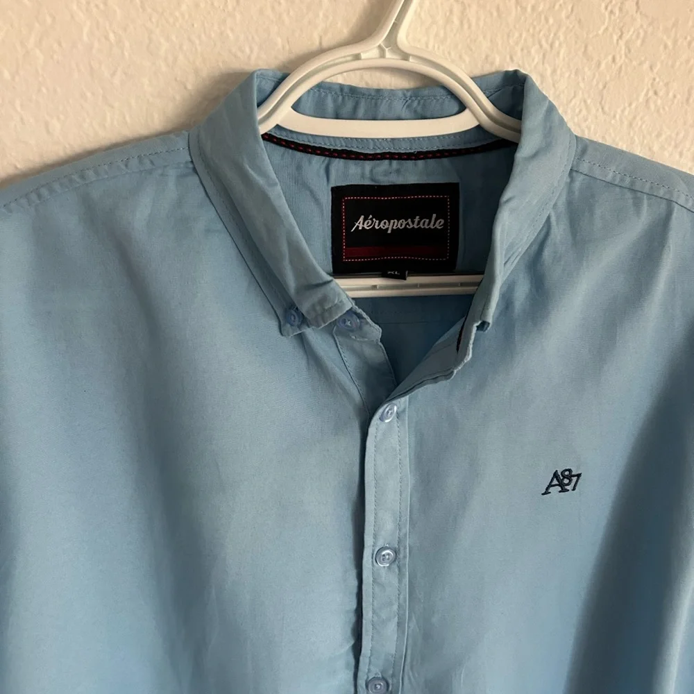 💰PRICE ⬇️  
AEROPOSTALE • Lt.Blue Button Down Mens Shirt • size XL - Picture 5 of 6